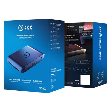 Elgato Game Capture 4K X  - External USB capture card; USB 3.2 Gen 2 Type-C 10Gbps; HDMI 2.1.